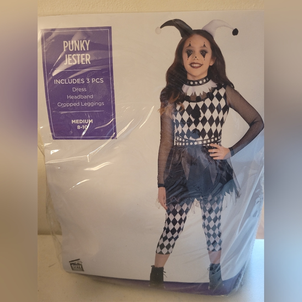 Kids' Punky Jester Costume Size- Medium 8-10